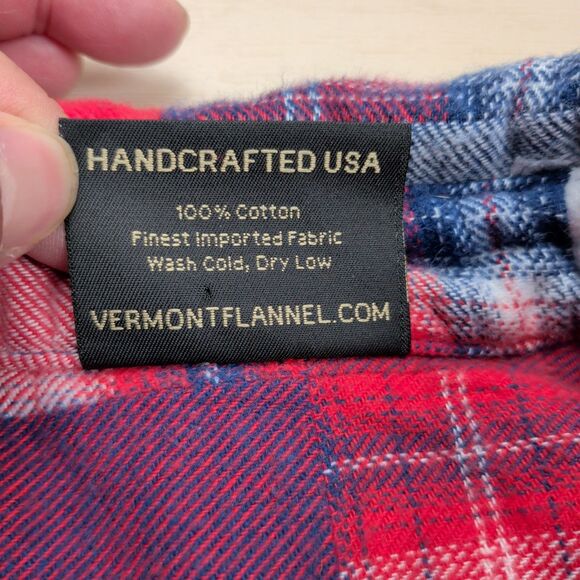 Vermont Flannel Co Shacket Womens XL Red White Blue Patchwork Heavyweight USA - Picture 3 of 10